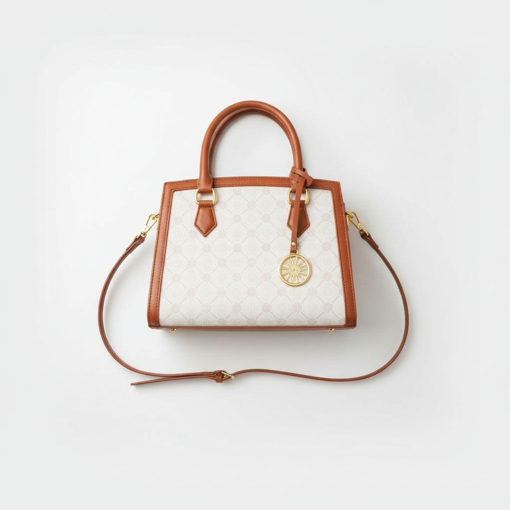Sac à Main Beige & Marron – Élégance Classique et Finition Premium