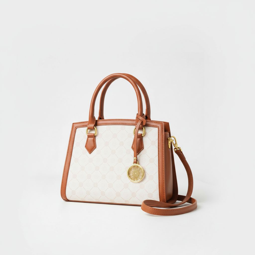 Sac à Main Beige & Marron – Élégance Classique et Finition Premium