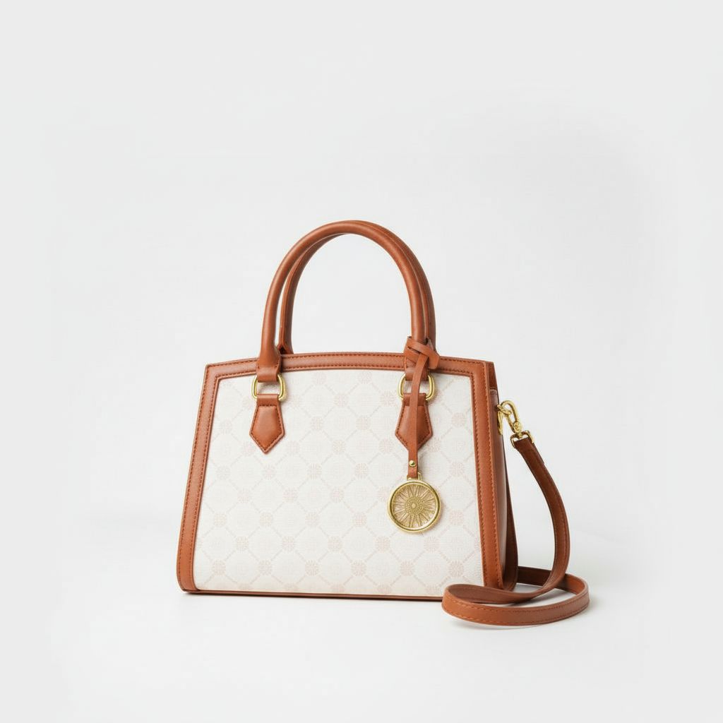 Sac à Main Beige & Marron – Élégance Classique et Finition Premium