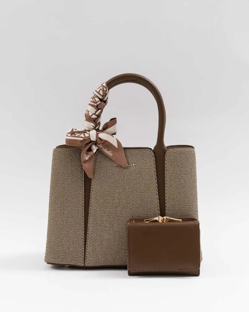 Sac à main fourre-tout à détail foulard